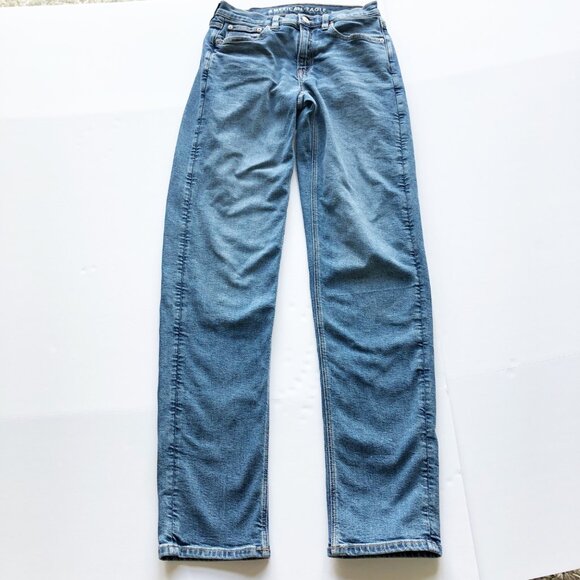 AMERICAN EAGLE Stretch 90s Straight Leg Jeans Womens 2 X-Long - Picture 3 of 11